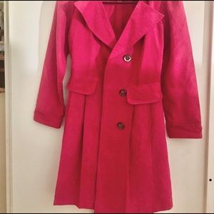 $3/25-Zara pink suede trench coat-size X-Small